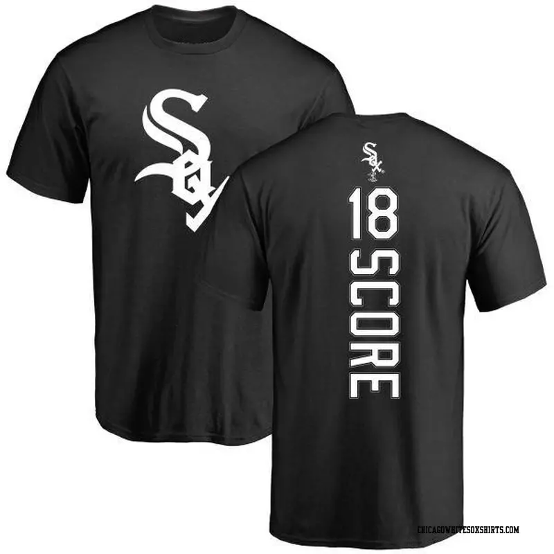 Men's Chicago White Sox ＃18 Herb Score Black Backer T-Shirt