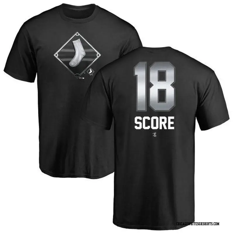 Men's Chicago White Sox ＃18 Herb Score Black Branded Midnight Mascot T-Shirt