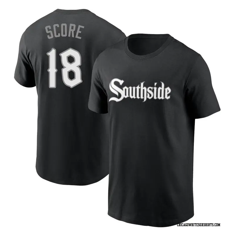 Men's Chicago White Sox ＃18 Herb Score Black City Connect Name & Number T-Shirt