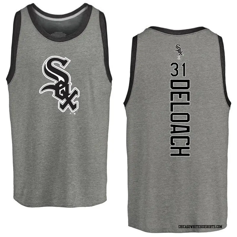 Men's Chicago White Sox ＃31 Zach DeLoach Ash Backer Tank Top