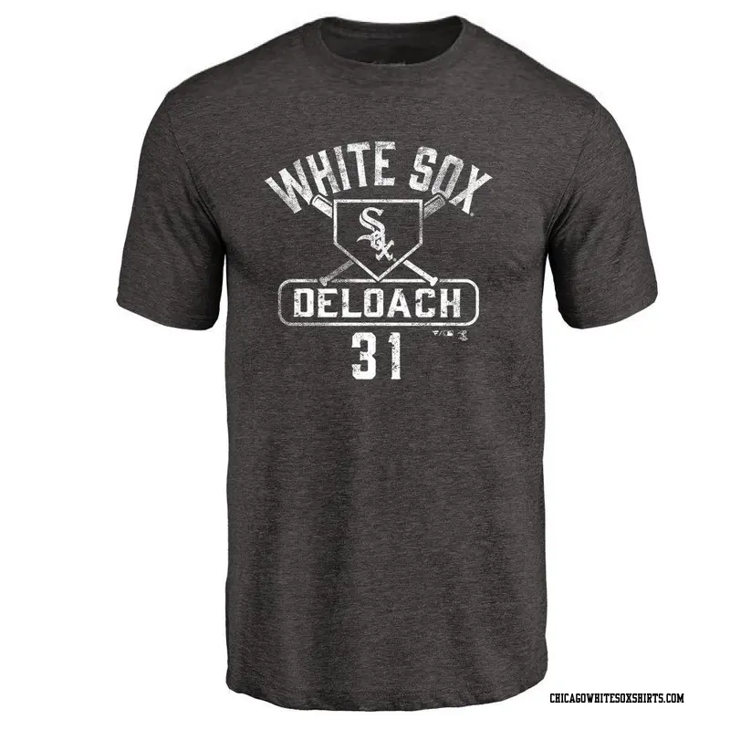 Men's Chicago White Sox ＃31 Zach DeLoach Black Base Runner T-Shirt