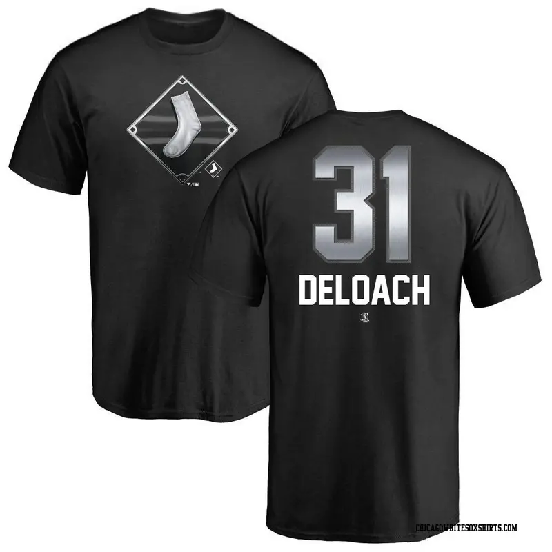 Men's Chicago White Sox ＃31 Zach DeLoach Black Midnight Mascot T-Shirt