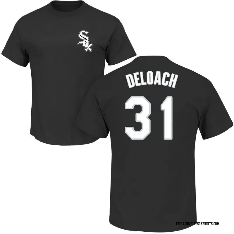 Men's Chicago White Sox ＃31 Zach DeLoach Black Roster Name & Number T-Shirt