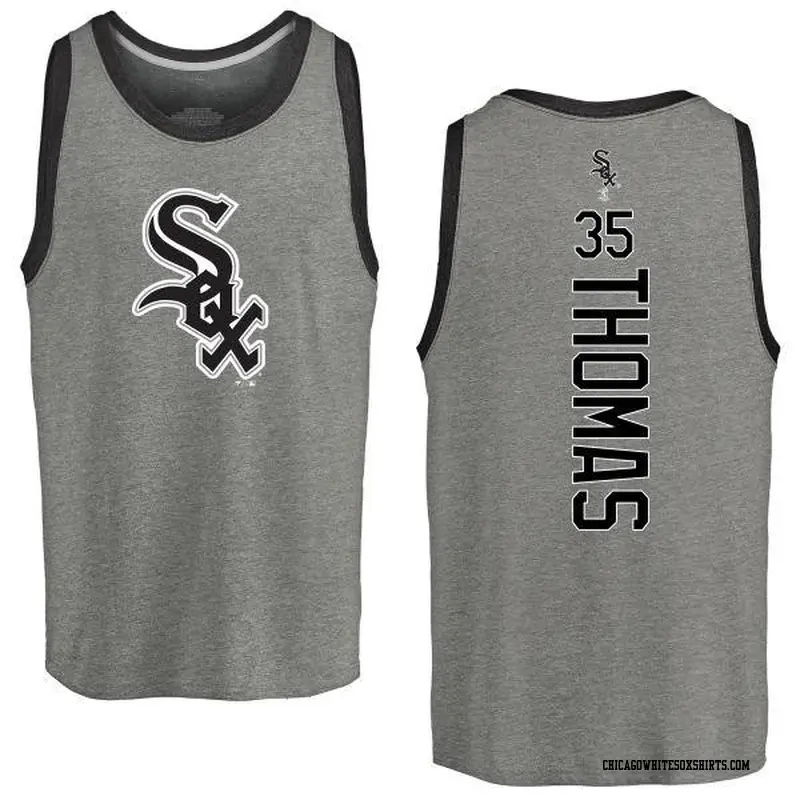 Men's Chicago White Sox ＃35 Frank Thomas Ash Branded Backer Tank Top