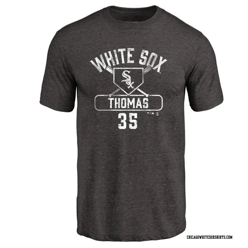 Men's Chicago White Sox ＃35 Frank Thomas Black Base Runner T-Shirt