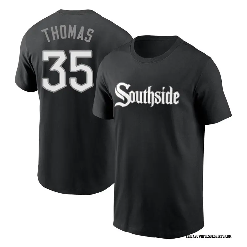 Men's Chicago White Sox ＃35 Frank Thomas Black City Connect Name & Number T-Shirt