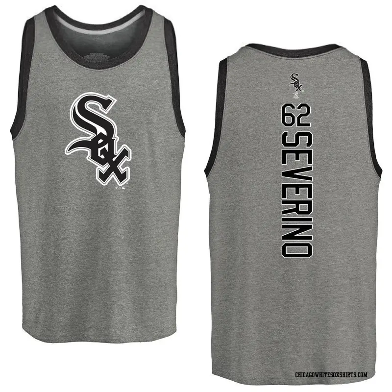 Men's Chicago White Sox ＃62 Anderson Severino Ash Backer Tank Top