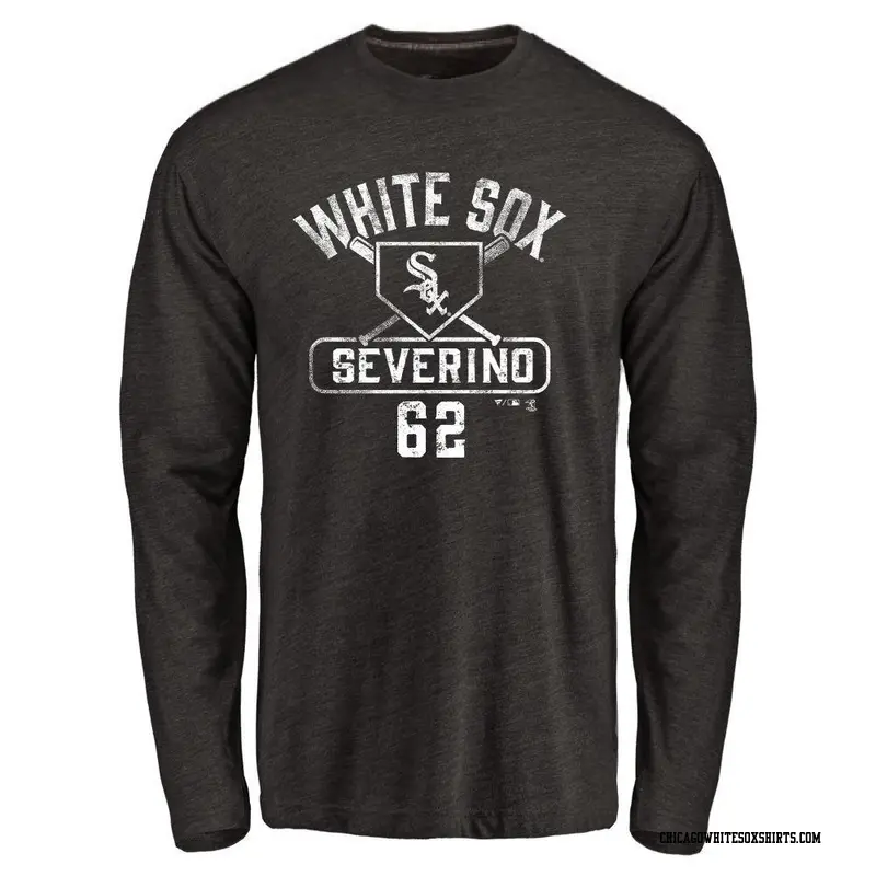 Men's Chicago White Sox ＃62 Anderson Severino Black Base Runner Long Sleeve T-Shirt