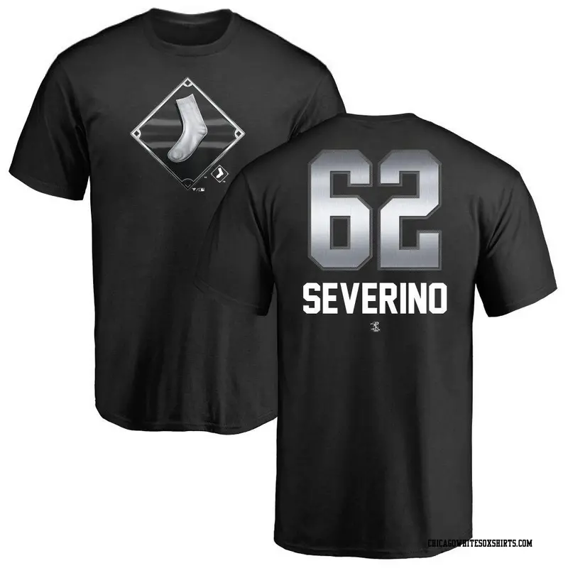 Men's Chicago White Sox ＃62 Anderson Severino Black Midnight Mascot T-Shirt