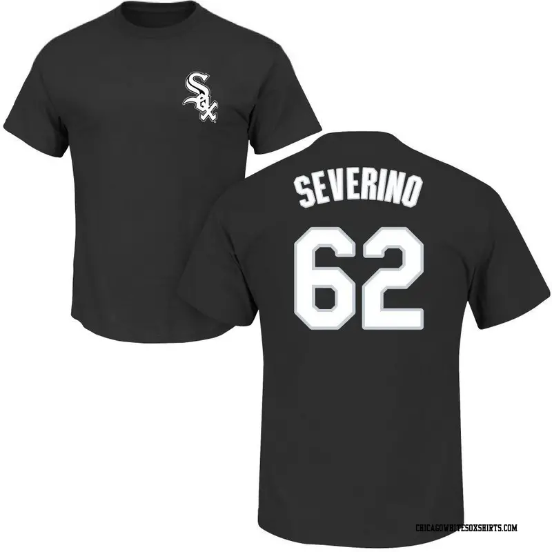 Men's Chicago White Sox ＃62 Anderson Severino Black Roster Name & Number T-Shirt