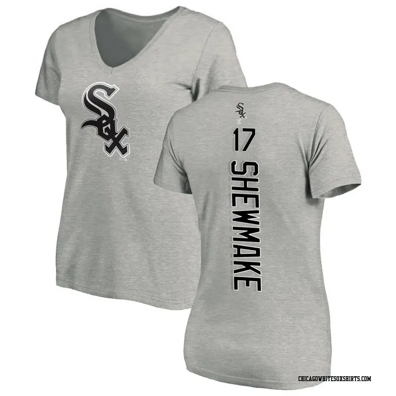 Women's Chicago White Sox ＃17 Braden Shewmake Ash Backer Slim Fit T-Shirt