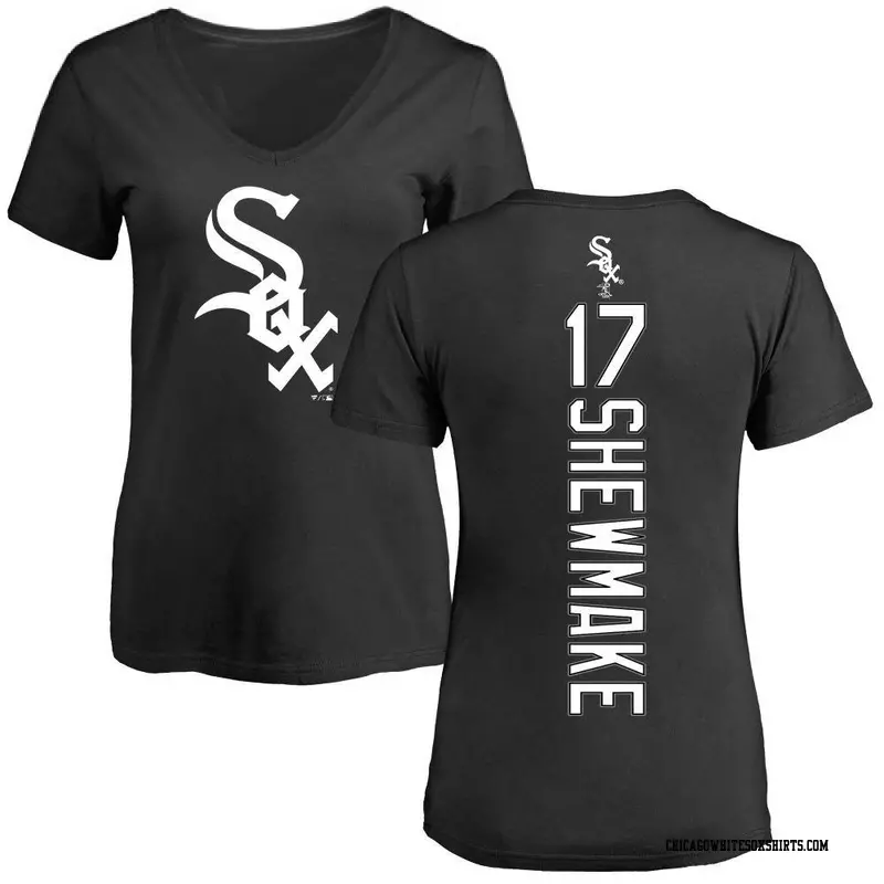 Women's Chicago White Sox ＃17 Braden Shewmake Black Backer Slim Fit T-Shirt