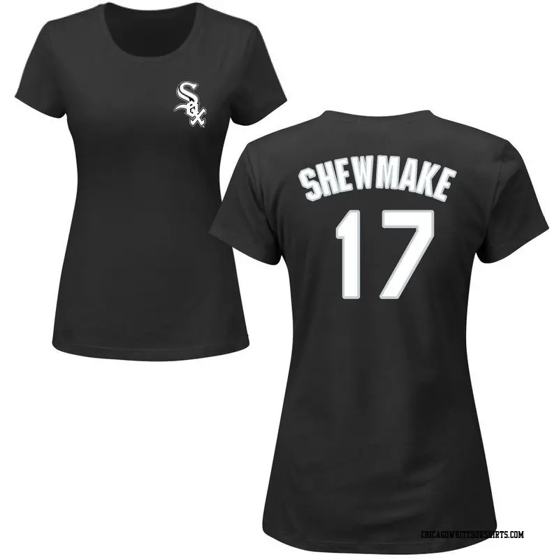 Women's Chicago White Sox ＃17 Braden Shewmake Black Roster Name & Number T-Shirt