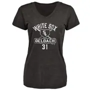 Women's Chicago White Sox ＃31 Zach DeLoach Black Base Runner T-Shirt