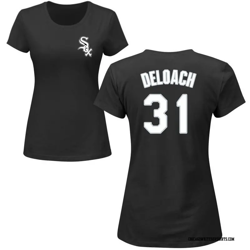 Women's Chicago White Sox ＃31 Zach DeLoach Black Roster Name & Number T-Shirt