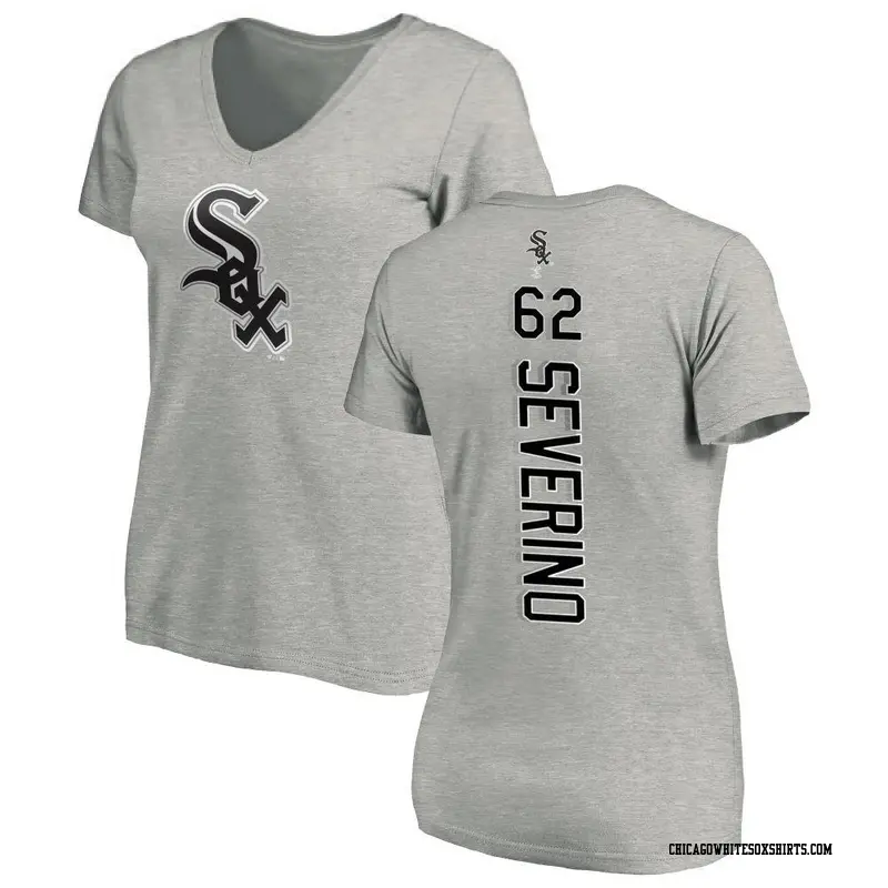 Women's Chicago White Sox ＃62 Anderson Severino Ash Backer Slim Fit T-Shirt