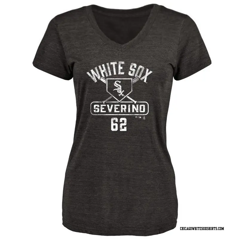 Women's Chicago White Sox ＃62 Anderson Severino Black Base Runner T-Shirt