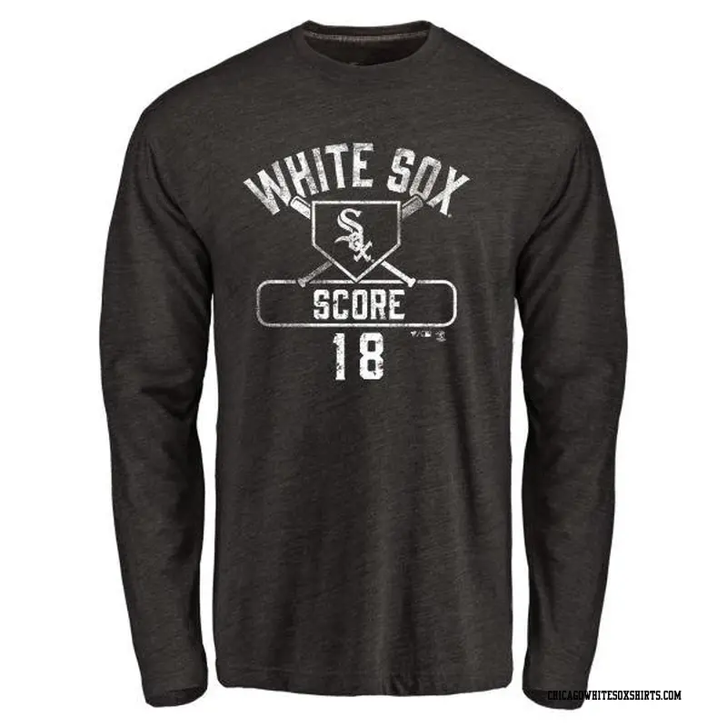 Youth Chicago White Sox ＃18 Herb Score Black Branded Base Runner Long Sleeve T-Shirt